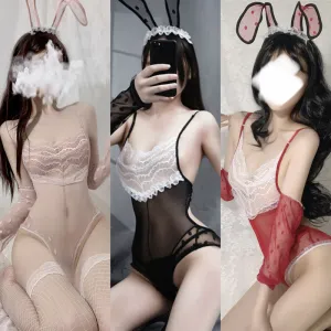 Lingerie Teddy Dual Tones Lace Chest Open Butt ZUB030