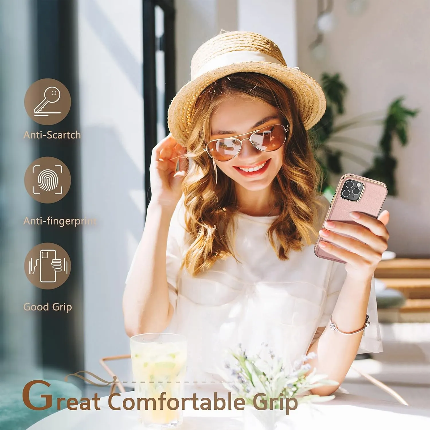 LOHASIC for iPhone 14 Pro Max Case, Magnetic Leather Compatible with Mag-Safe Cute Vintage Classic Lovely Designed Women Girls Cases for iPhone 14 Pro Max 6.7 inch - Rose Gold