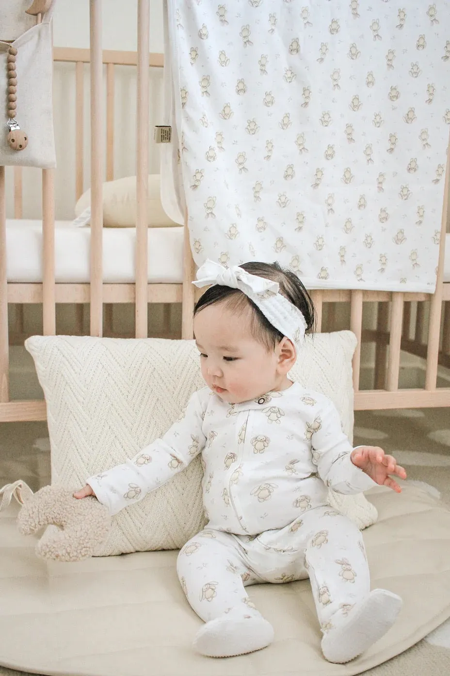 L'ovedbaby Organic Smocked Headband 3-Pack | Brixy Bunny Biscuit