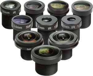 M12 Lens Set, Arducam Lens for Raspberry Pi Camera (1/4") and Arduino, Telephoto, Macro, Wide Angle, Fisheye Lens Kit (10- 200) with M12 Lens Holder and Cleaning Cloth, Optical All-in-One