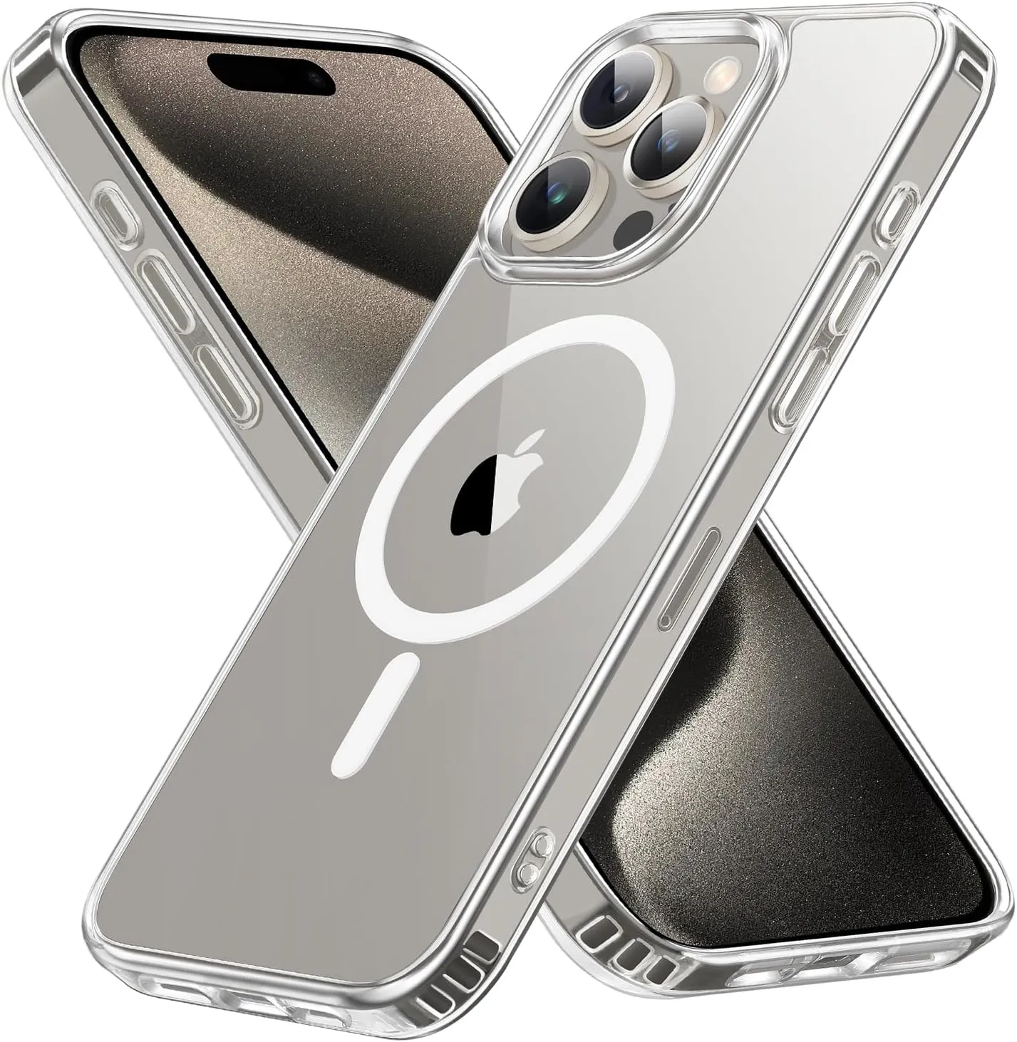 Magnetic Case for iPhone 15 Pro Max, Military Grade Drop Tested, Compatible with MagSafe, Slim Protective Cover, Non-Yellowing Clear Case
