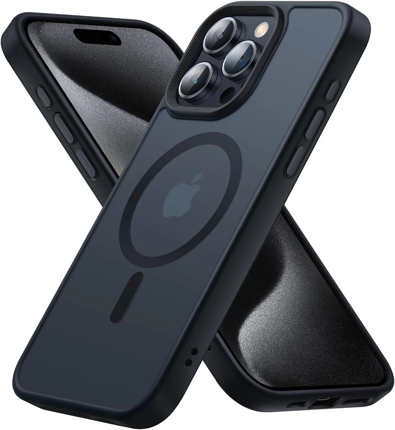 Magnetic Case for iPhone 15 Pro Max, Military Grade Drop Tested, Compatible with MagSafe, Slim Protective Cover, Non-Yellowing, Matte Black