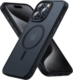 Magnetic Case for iPhone 15 Pro Max, Military Grade Drop Tested, Compatible with MagSafe, Slim Protective Cover, Non-Yellowing, Matte Black