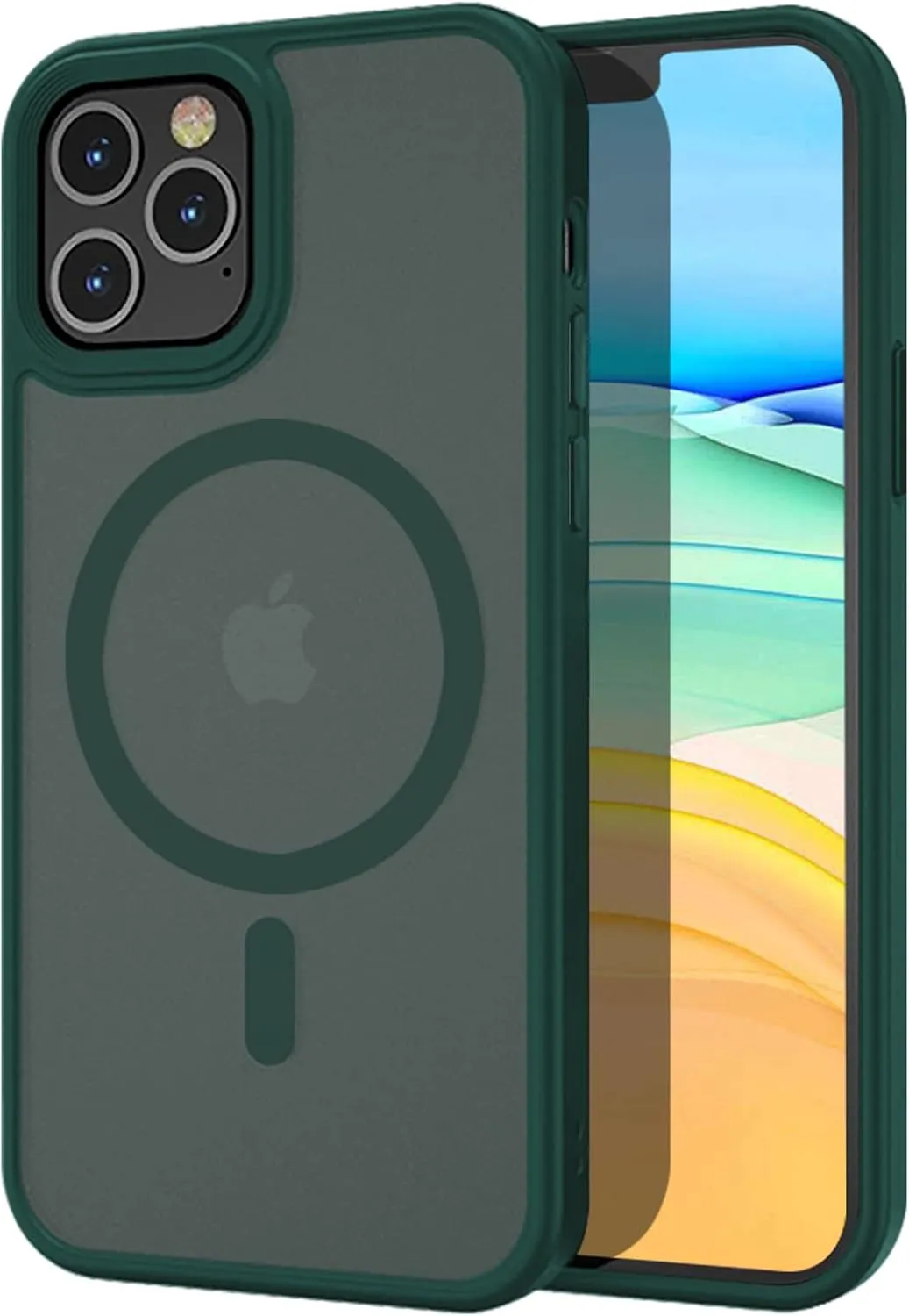 Magnetic Guardian Designed for iPhone 11 Pro Case [10FT-Grade Drop Tested & Compatible with MagSafe] Slim Translucent Matte Case for iPhone 11 Pro Phone Case (5.8"), Forest Green