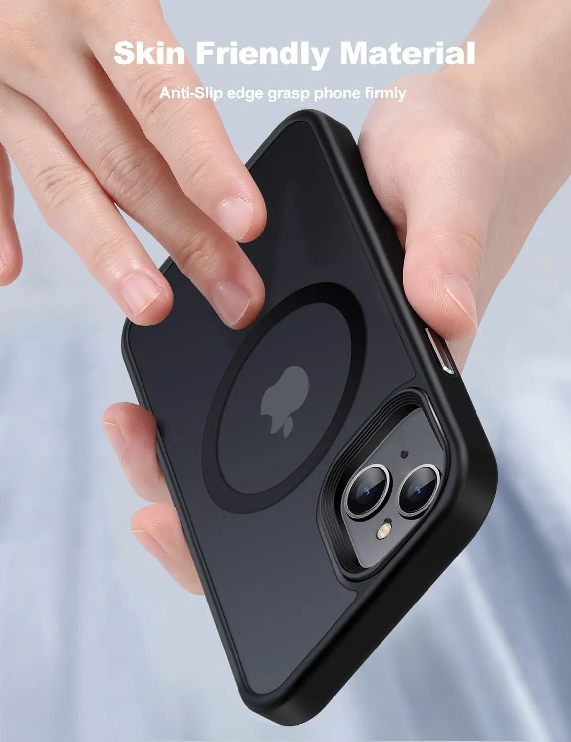 Magnetic Guardian Designed for iPhone 14 Case & iPhone 13 Case [10FT-Grade Drop Tested & Compatible with MagSafe] Slim Translucent Matte Case for iPhone 13/14 Phone Case (6.1"), Black