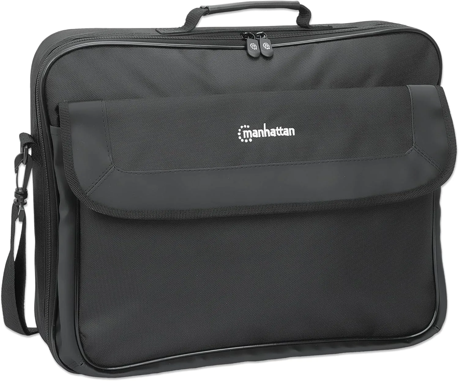 MANHATTAN Laptop Shoulder Bag Carrying Case  Slim Briefcase Style, Clamshell Opening, Padded Compartments3 Yr Mfg Warranty
