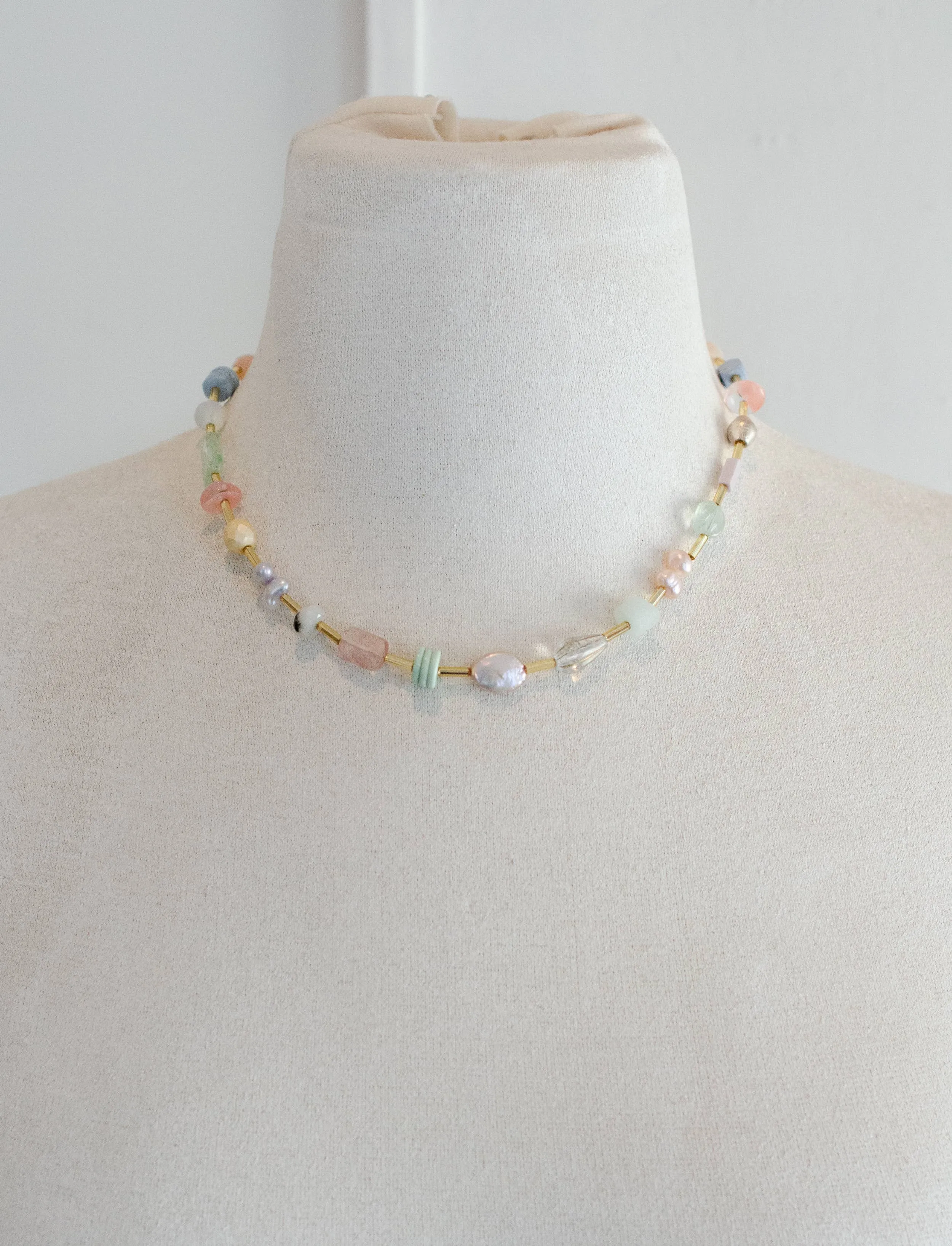 Mariposa Beaded Necklace: Pastel