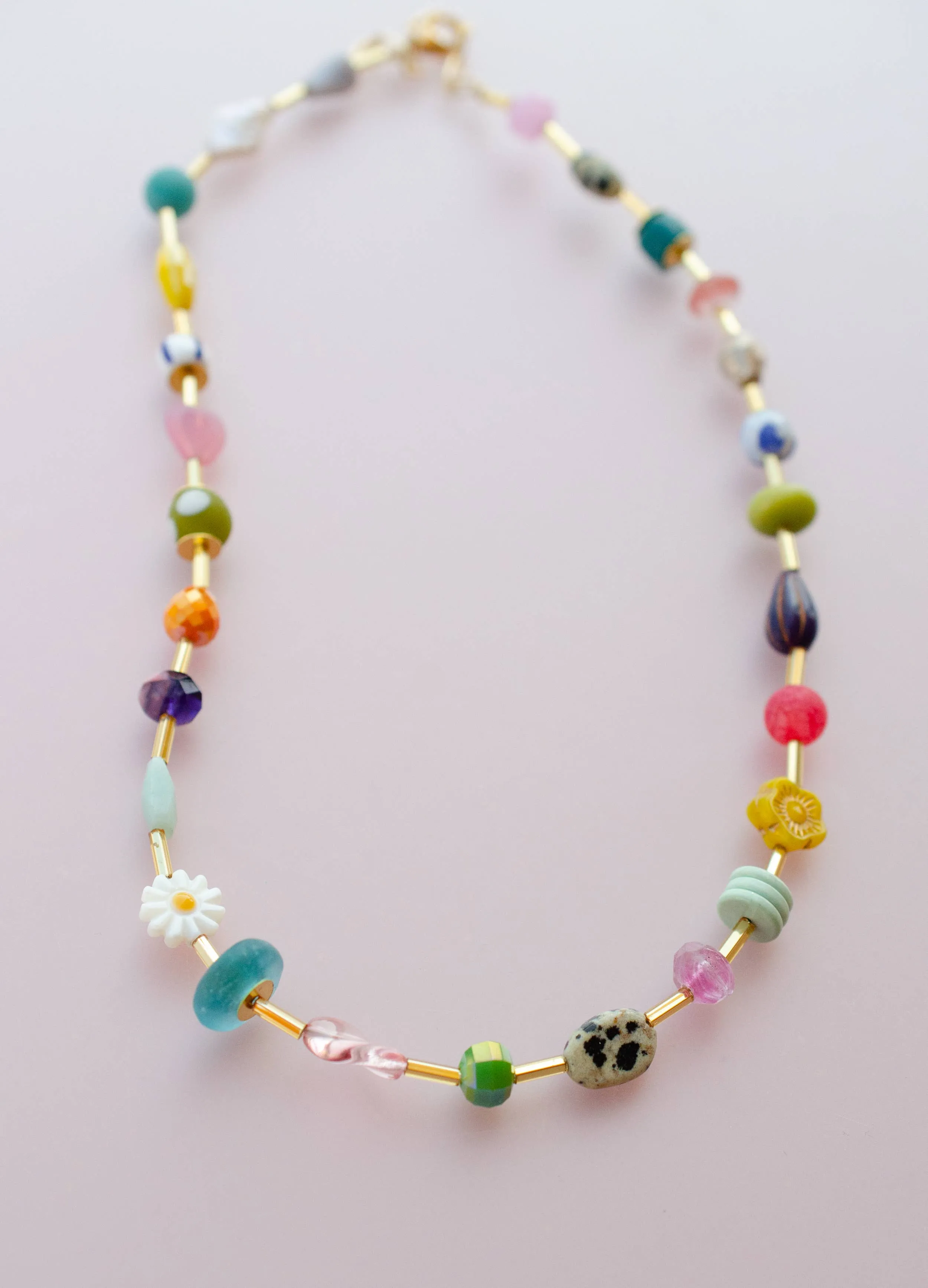 Mariposa Beaded Necklace: Pastel