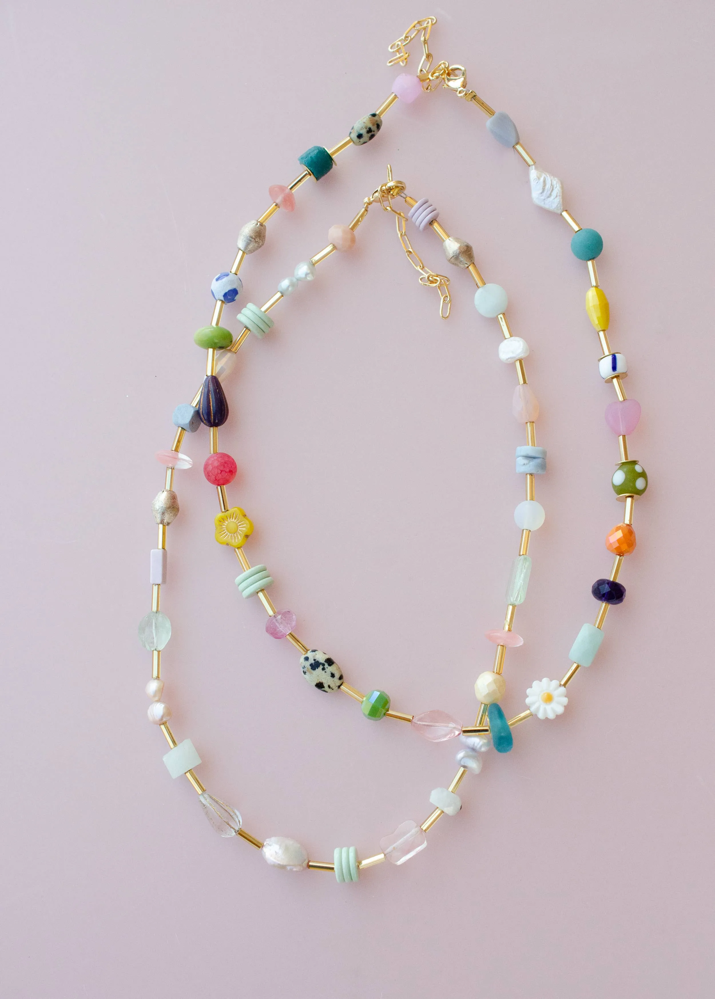 Mariposa Beaded Necklace: Pastel
