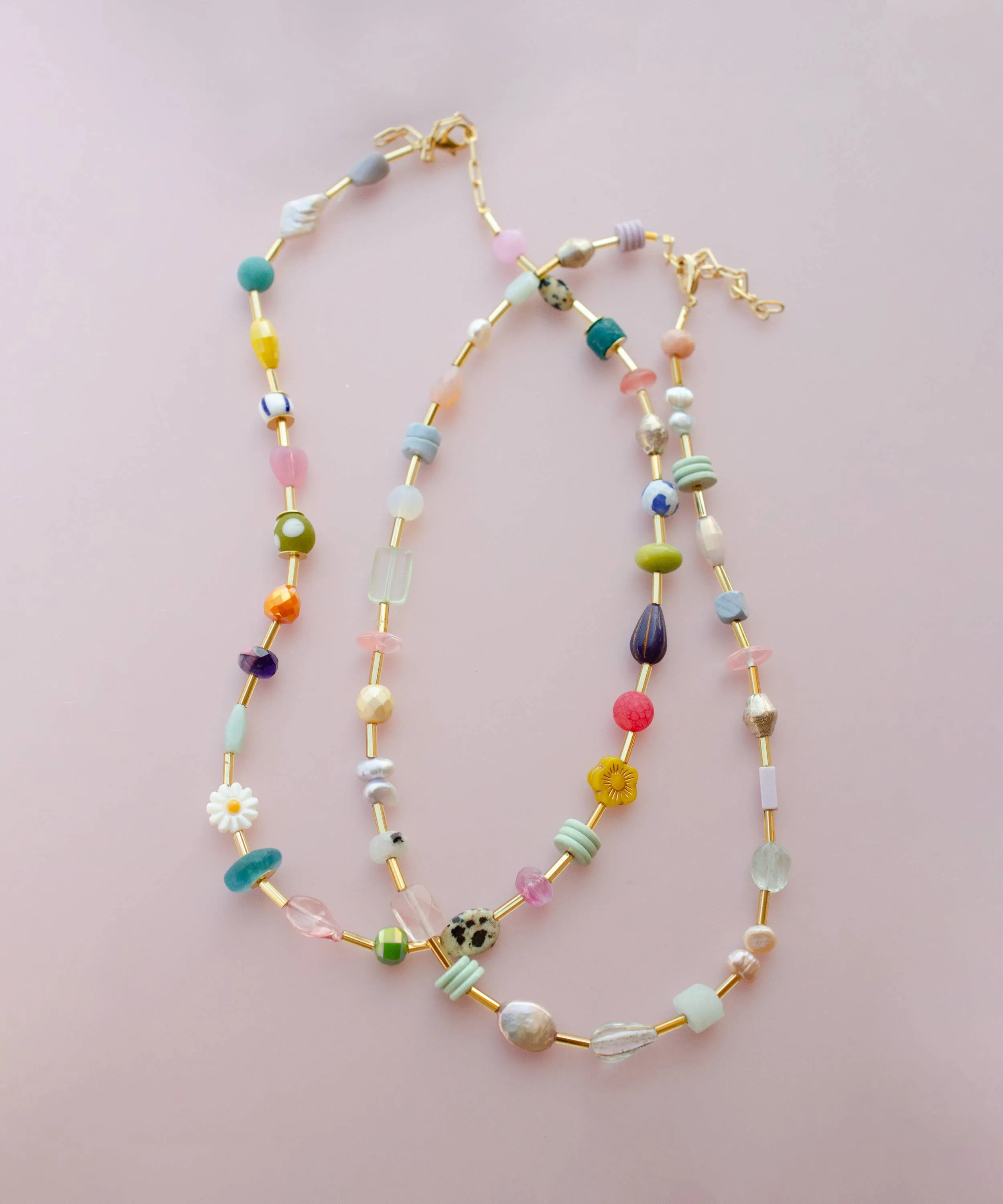 Mariposa Beaded Necklace: Pastel