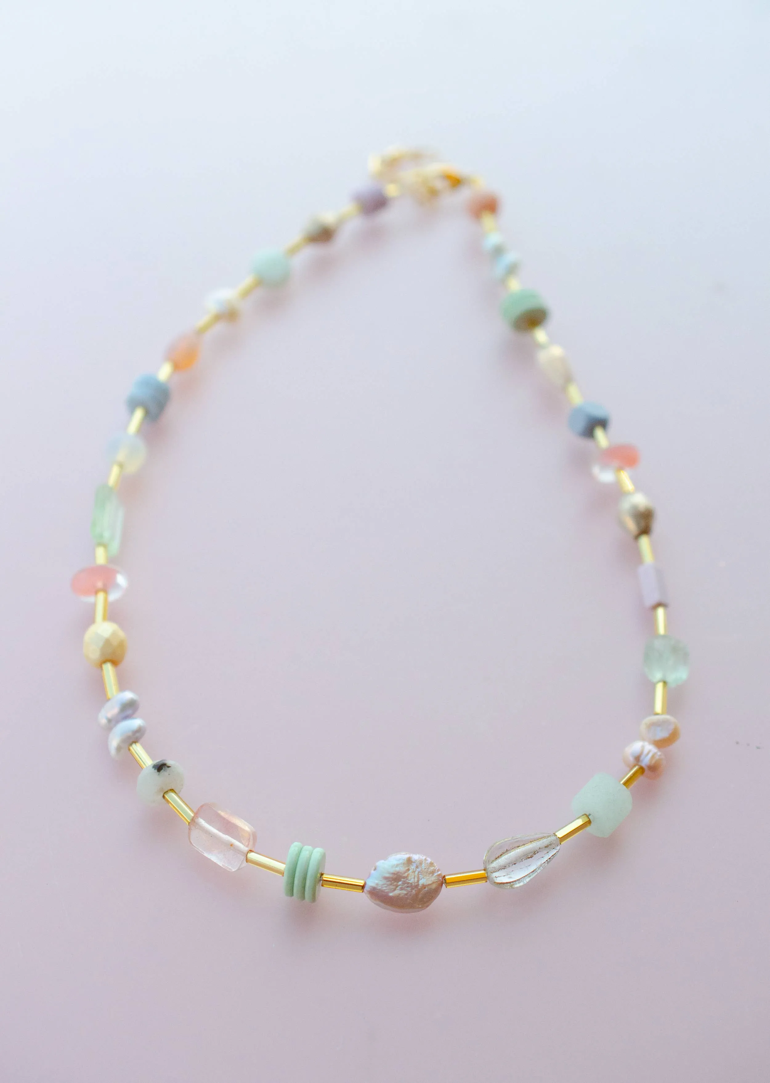 Mariposa Beaded Necklace: Pastel