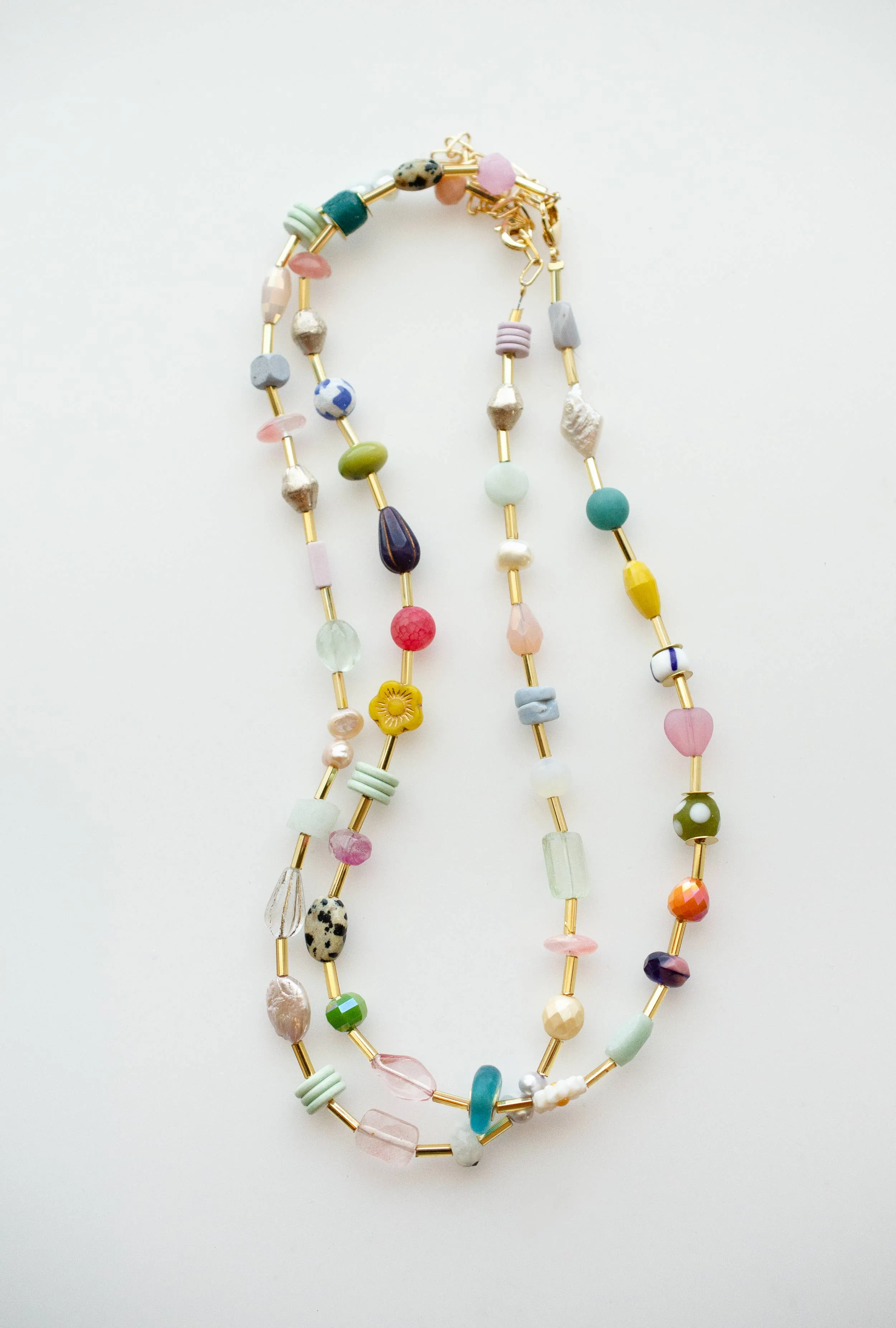 Mariposa Beaded Necklace: Pastel