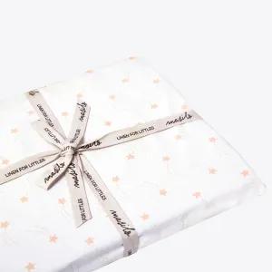 Masilo Organic Fitted Cot Sheet - Peach Sheep
