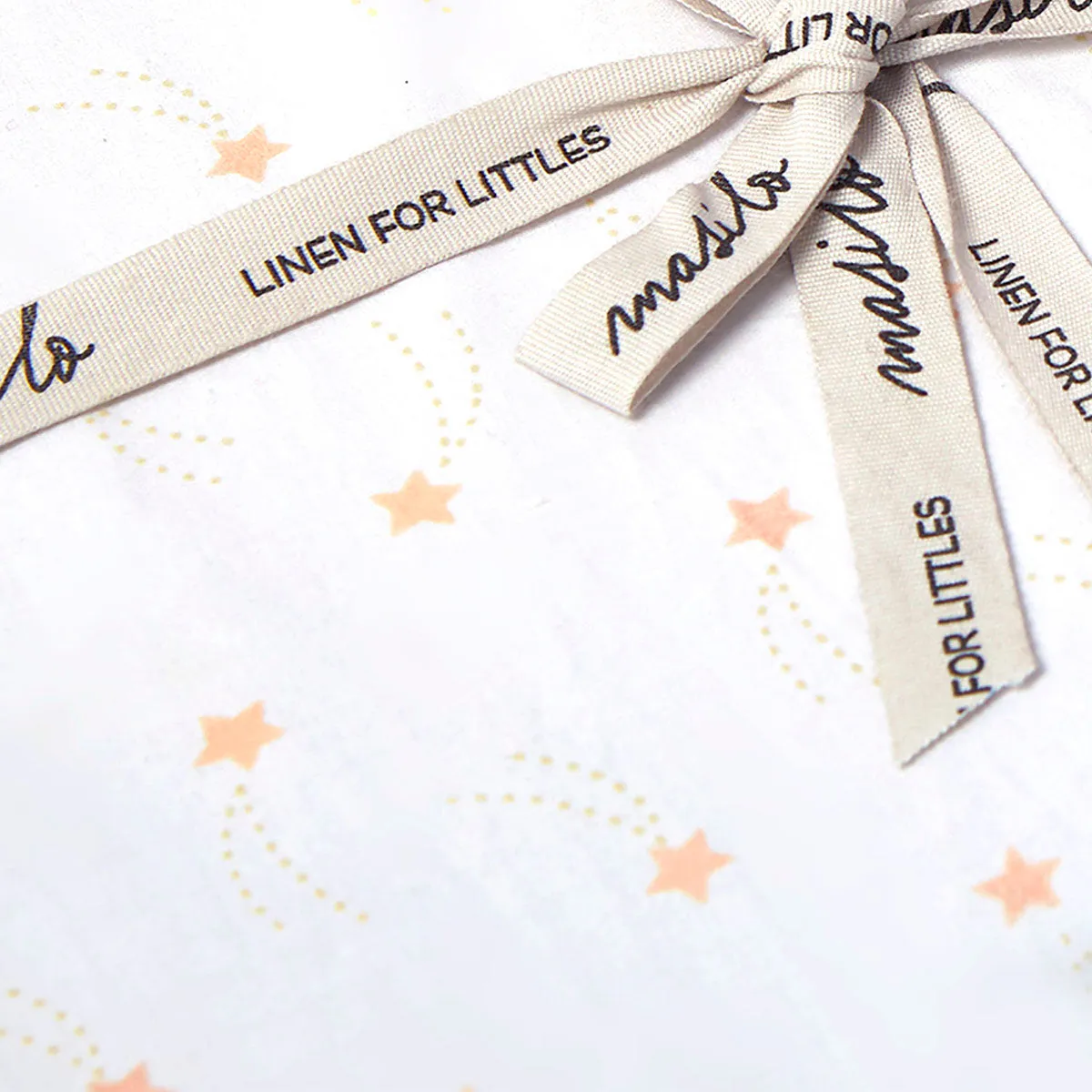 Masilo Organic Fitted Cot Sheet - Peach Sheep