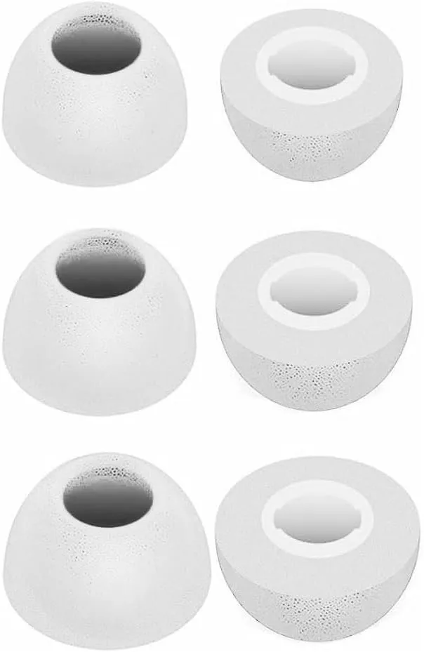 Memory Foam Tips Compatible with Bose QuietComfort Earbuds II, No Silicone Eartips Pain, Anti-Slip Replacement Ear Tips, Fit in Charging Case, Reducing Noise Tips, 3 Pairs (S/M/L, Soapstone) 214qc2w3