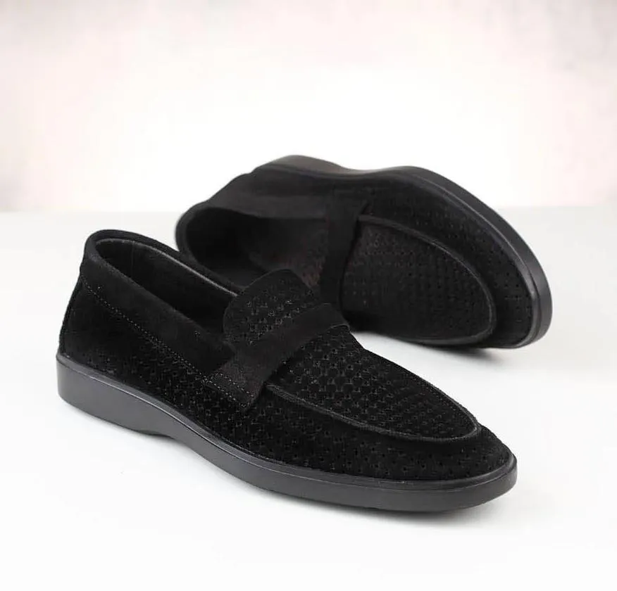 Men's Casual Slip-On Loafers Summer shoes / Black