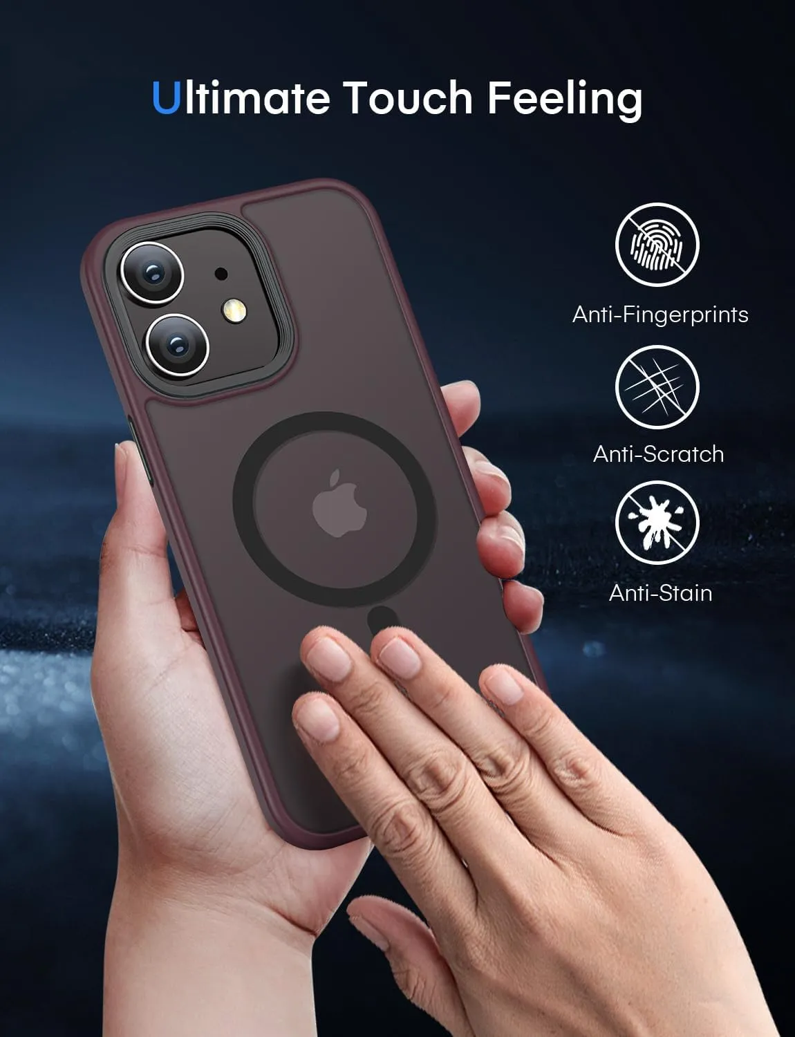 Mgnaooi Magnetic Case for iPhone 11 Case [MIL-Grade Drop Tested & Compatible with MagSafe] Translucent Matte Back, Anti-Fingerprint Anti-Scratch Shockproof Phone 11 Case 6.1 Inch, Red