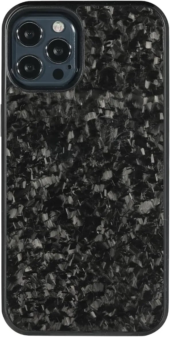 molzar Grip Series for iPhone 12/12 Pro Case with Real Forged Carbon Fiber, Built-in Magnet Ring for Magnetic Mount, Compatible with MagSafe Chargers and Accessories, Glossy Black/Forged