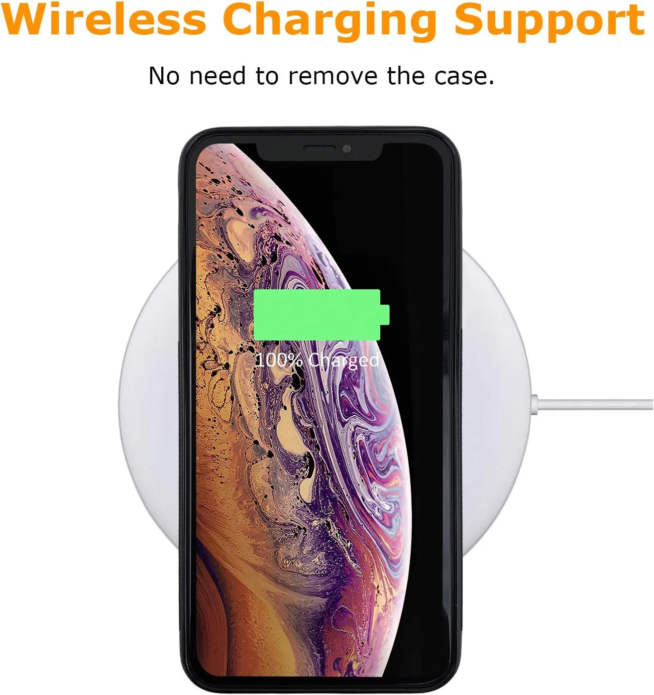molzar Grip Series for iPhone Xs and iPhone X Case with Real Forged Carbon Fiber, Built-in Metal Plate for Magnetic Mount, Works with Qi-Certified Chargers, Glossy Black/Forged