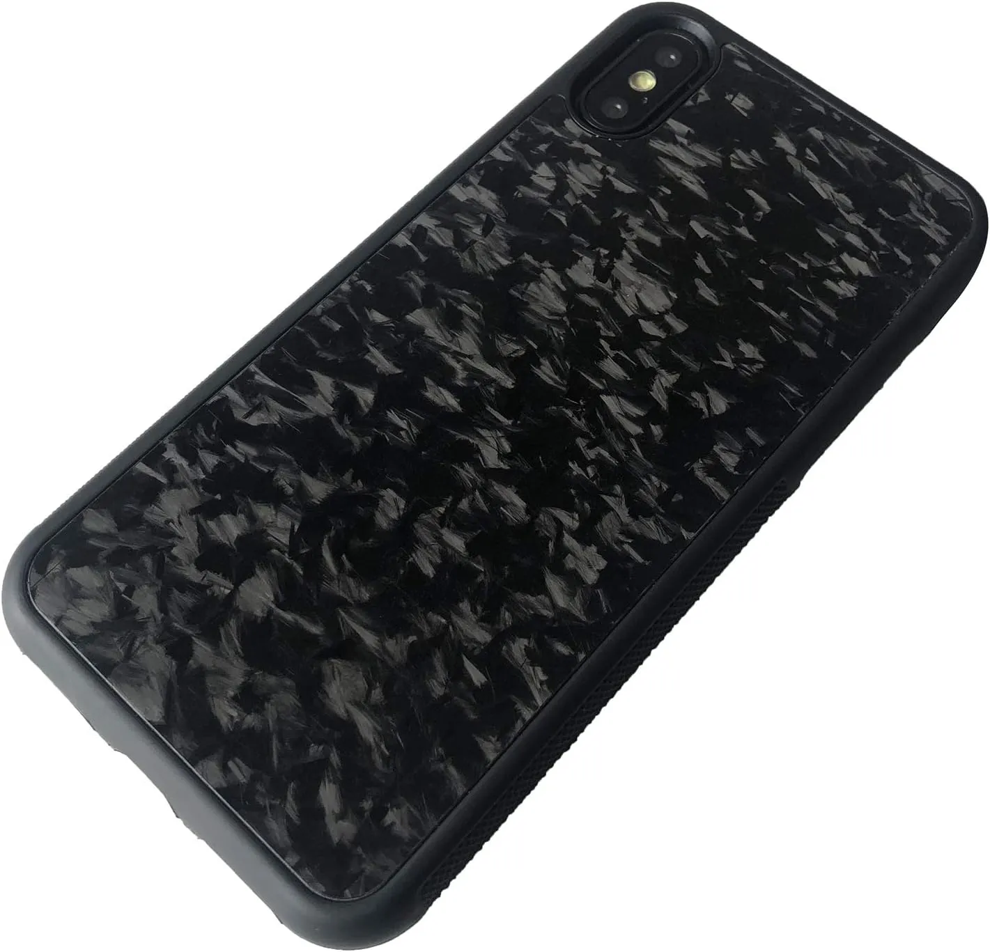 molzar Grip Series for iPhone Xs and iPhone X Case with Real Forged Carbon Fiber, Built-in Metal Plate for Magnetic Mount, Works with Qi-Certified Chargers, Glossy Black/Forged