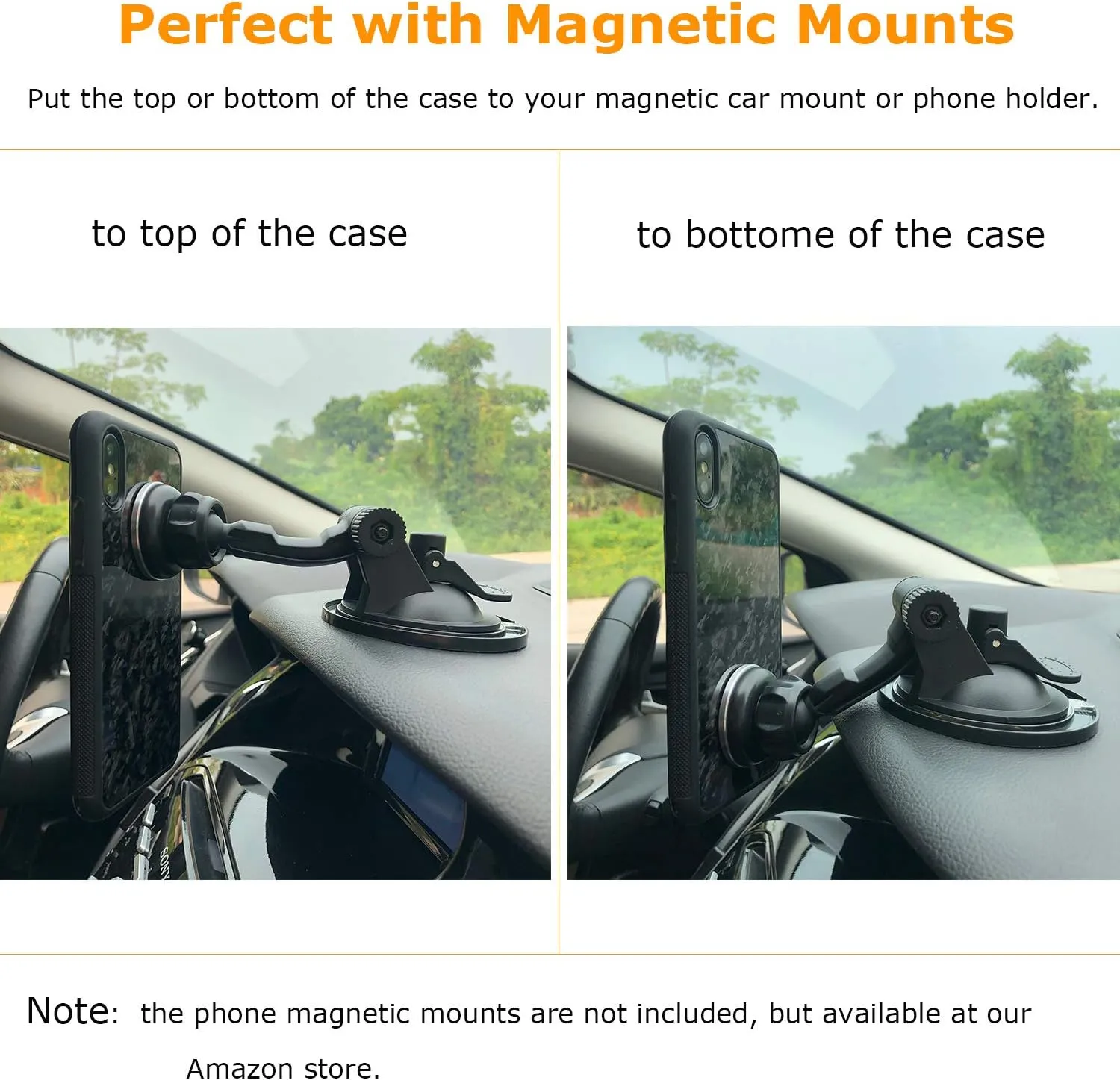 molzar Grip Series for iPhone Xs and iPhone X Case with Real Forged Carbon Fiber, Built-in Metal Plate for Magnetic Mount, Works with Qi-Certified Chargers, Glossy Black/Forged