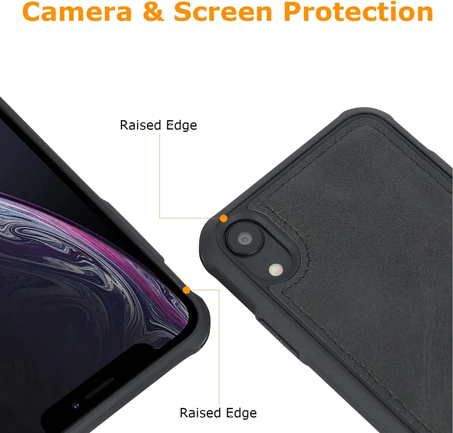 molzar MAG Series for iPhone XR Case, Built-in Metal Plate for Magnetic Mount, Works with Qi-Certified Chargers, Compatible with iPhone XR, Black