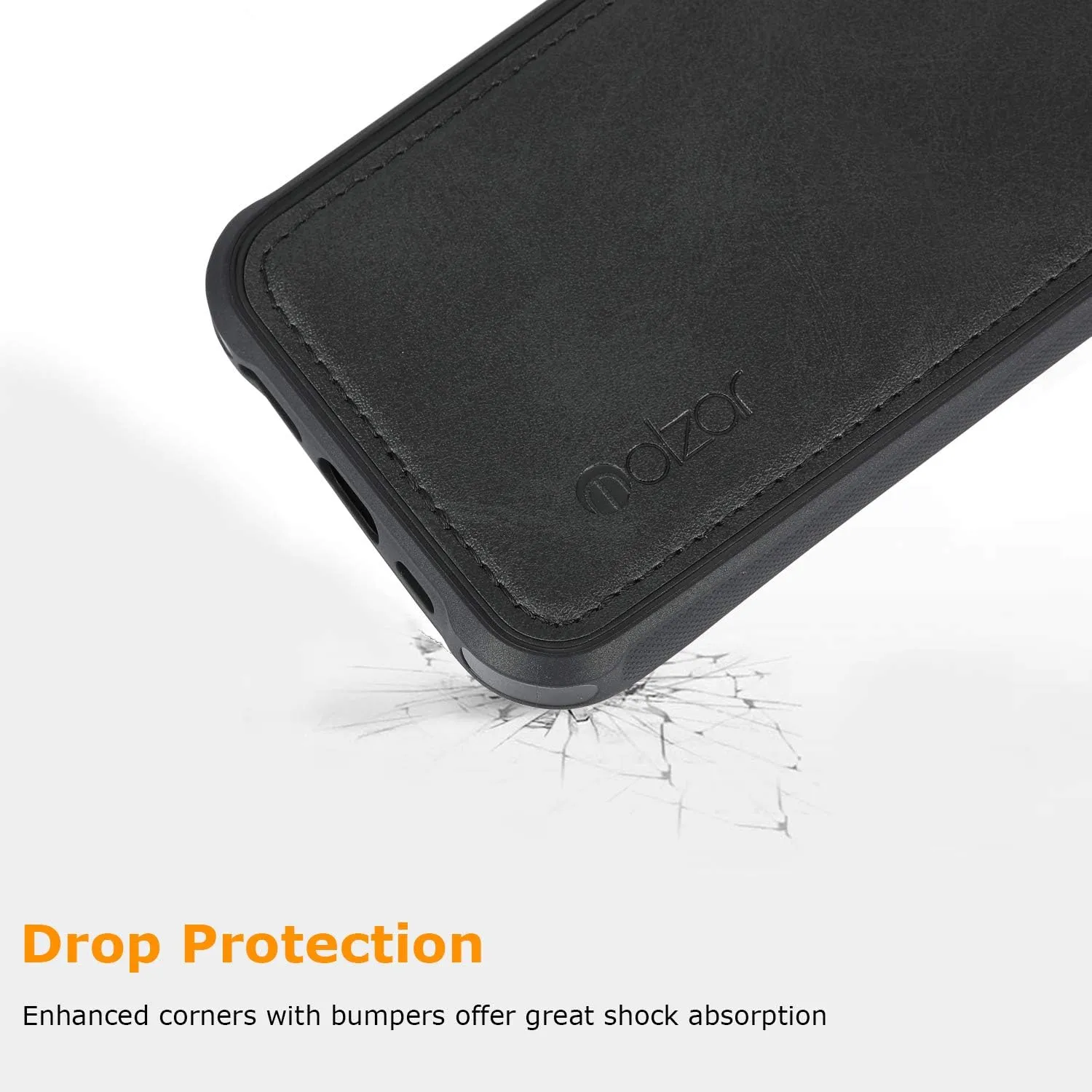 molzar MAG Series for iPhone XR Case, Built-in Metal Plate for Magnetic Mount, Works with Qi-Certified Chargers, Compatible with iPhone XR, Black