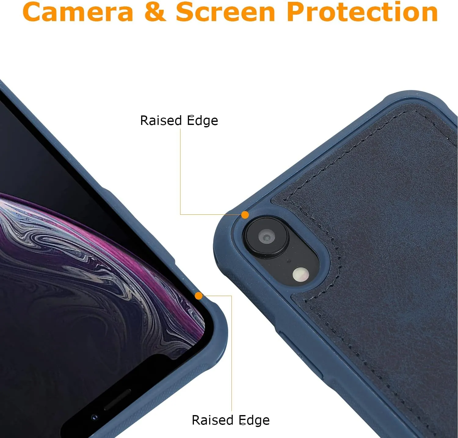 molzar MAG Series for iPhone XR Case, Built-in Metal Plate for Magnetic Mount, Works with Qi-Certified Chargers, Compatible with iPhone XR, Blue