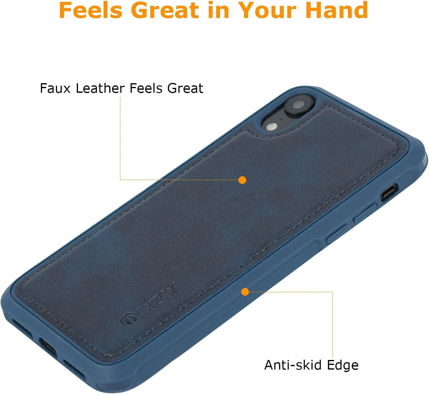 molzar MAG Series for iPhone XR Case, Built-in Metal Plate for Magnetic Mount, Works with Qi-Certified Chargers, Compatible with iPhone XR, Blue