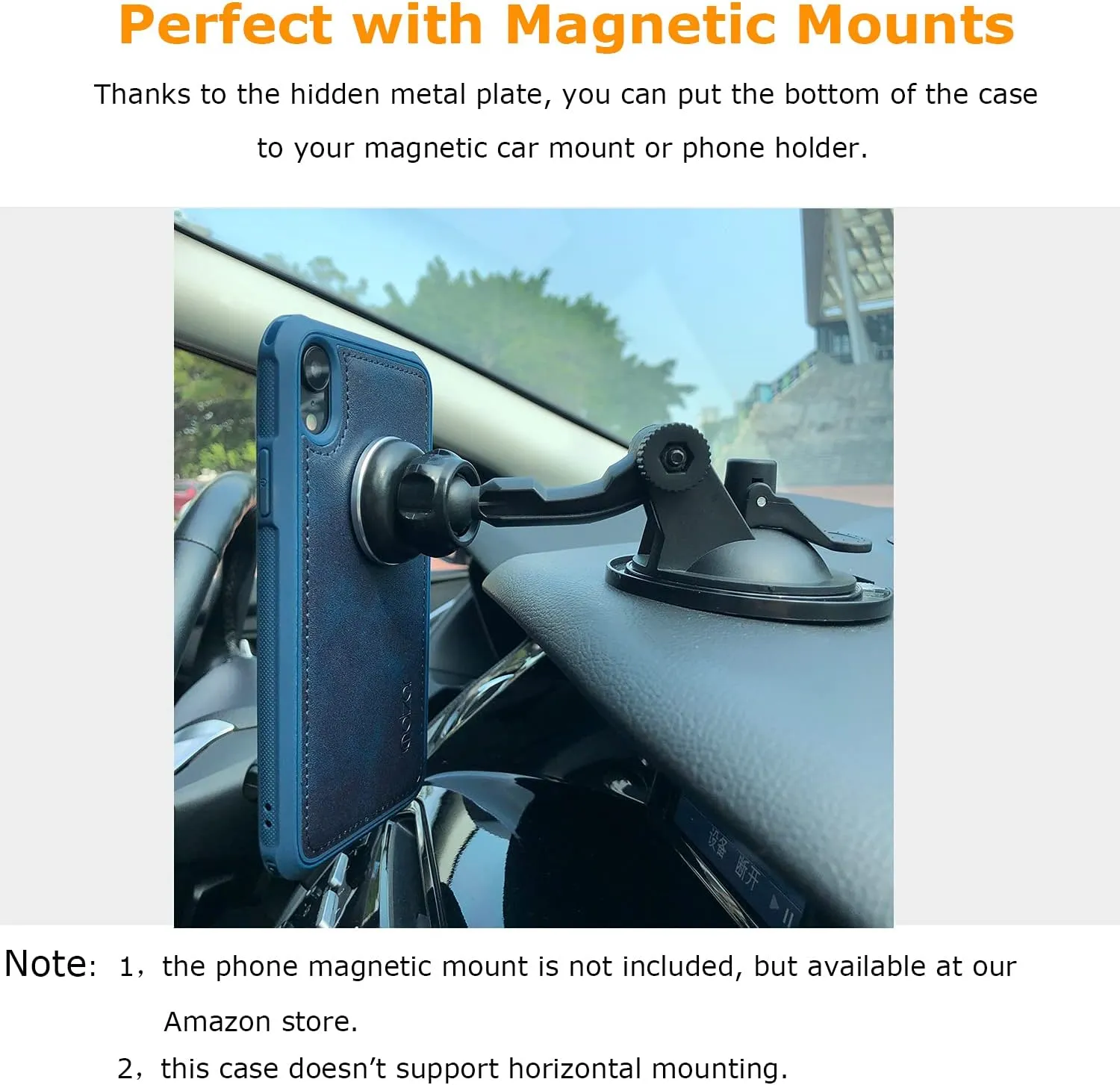 molzar MAG Series for iPhone XR Case, Built-in Metal Plate for Magnetic Mount, Works with Qi-Certified Chargers, Compatible with iPhone XR, Blue