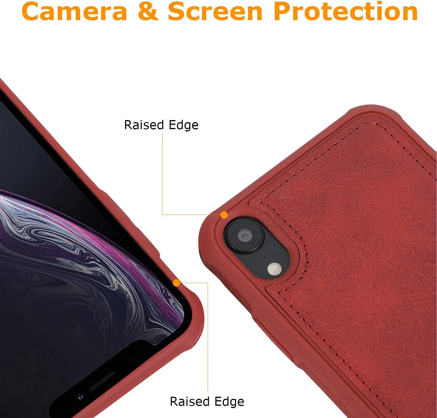 molzar MAG Series for iPhone XR Case, Built-in Metal Plate for Magnetic Mount, Works with Qi-Certified Chargers, Compatible with iPhone XR, Red