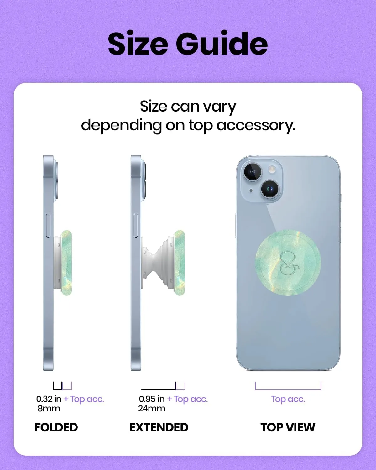 Mother of Pearl Daisy Floral Phone Grip & Stand - Elegant Adhesive & Magsafe Compatible Phone Holder for Secure Grip and Hands-Free Viewing (Crme, Adhesive)