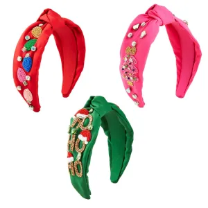 Mud Pie Holiday Beaded Headband