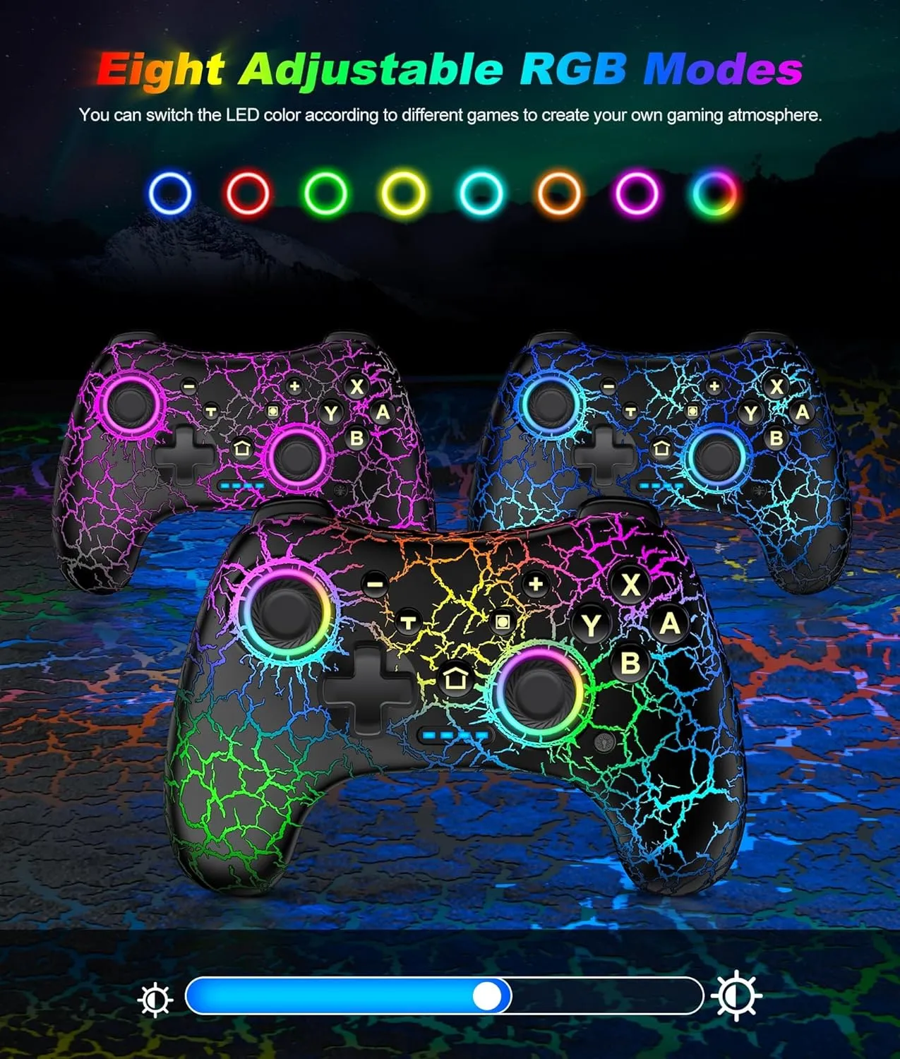 Multifunctional Wireless Switch Controller for Nintendo Switch/Lite/OLEDSwitch Controllers Compatible with Android, IOS, Windows PC, Switch Pro Controller Features LED,Motion,Vibration,Turbo,Wake Up
