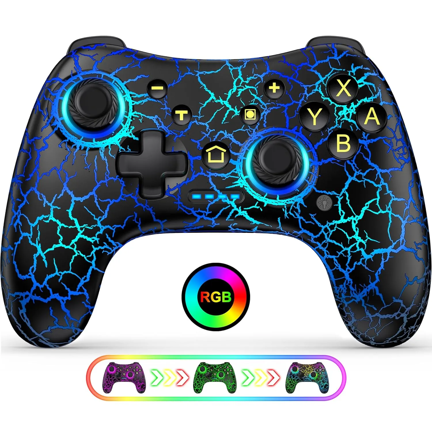 Multifunctional Wireless Switch Controller for Nintendo Switch/Lite/OLEDSwitch Controllers Compatible with Android, IOS, Windows PC, Switch Pro Controller Features LED,Motion,Vibration,Turbo,Wake Up