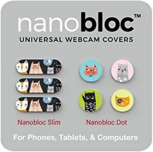 Nanobloc Universal Webcam Covers - Privacy Protection Accessory, No Residue Application - Dots and Bars, 7 Pieces - Cats