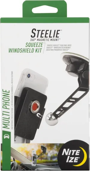 Nite Ize Steelie Windshield Kit - Magnetic Cell Phone Holder for Car Accessories - Sturdy Car Windshield Mount for Cell Phones - Squeeze