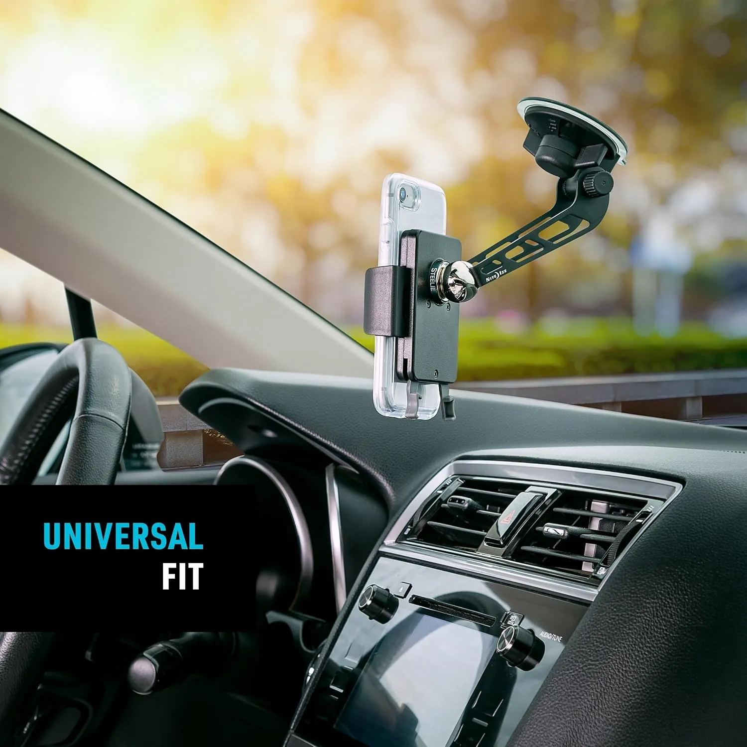 Nite Ize Steelie Windshield Kit - Magnetic Cell Phone Holder for Car Accessories - Sturdy Car Windshield Mount for Cell Phones - Squeeze