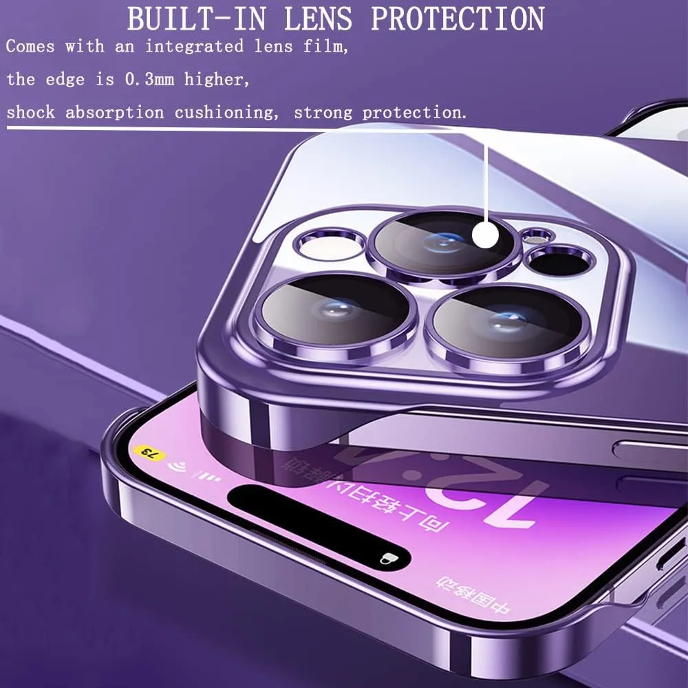 Omio Magnetic Slim Clear Case for iPhone 13 Compatible with MagSafe, Clear Plating Ultra-Thin Bumper Frameless Borderless Design with Full Camera Lens Protector for Women Men, Pink