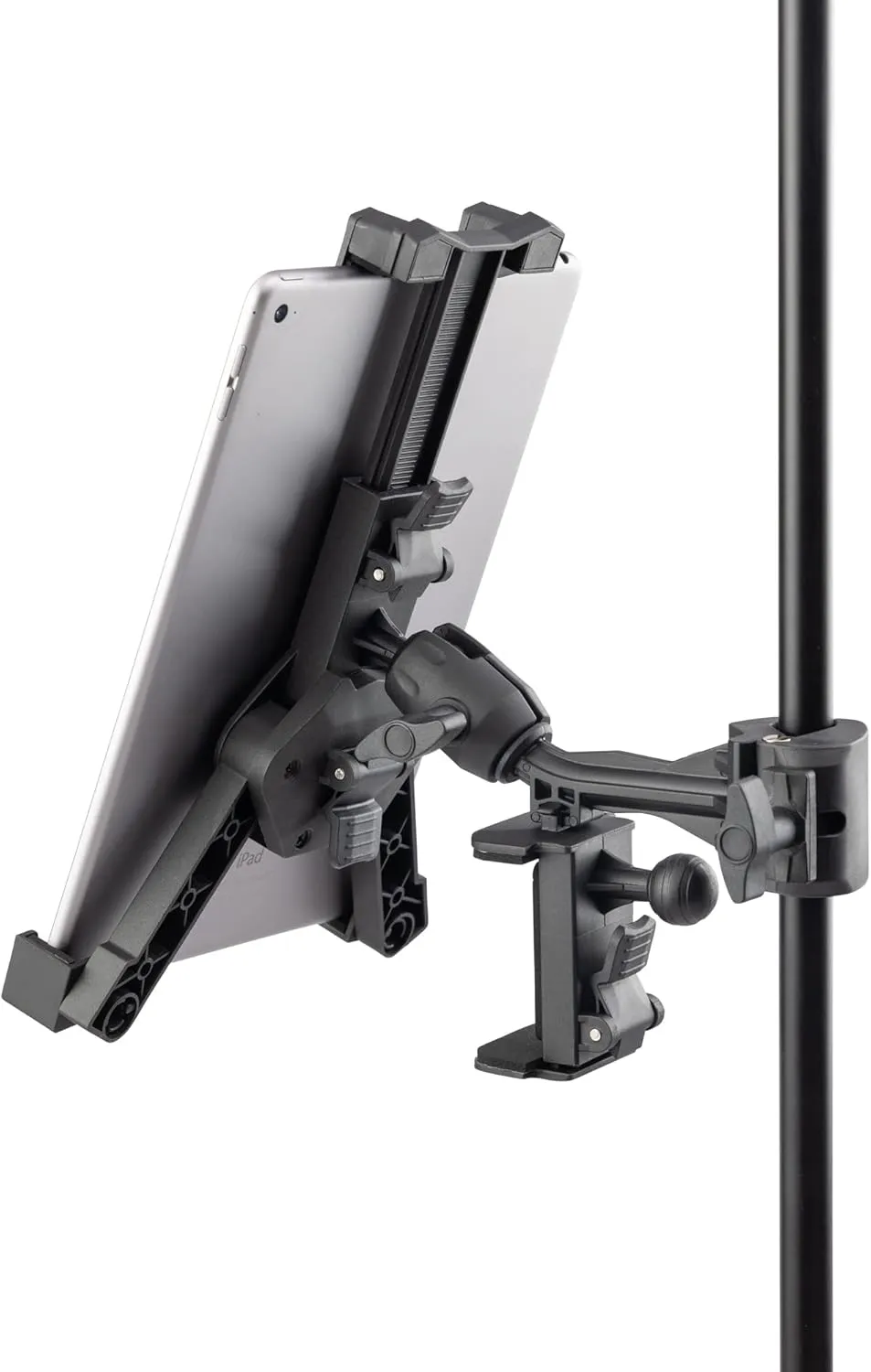 On-Stage TCM1500 Tablet/Smartphone Holder (Setup for Tablets, Computers, E-Readers, Smartphones, and Phablets, Clamp Mount, Nonslip Padding, Adjustable Angle and Rotation, External Battery Holder)