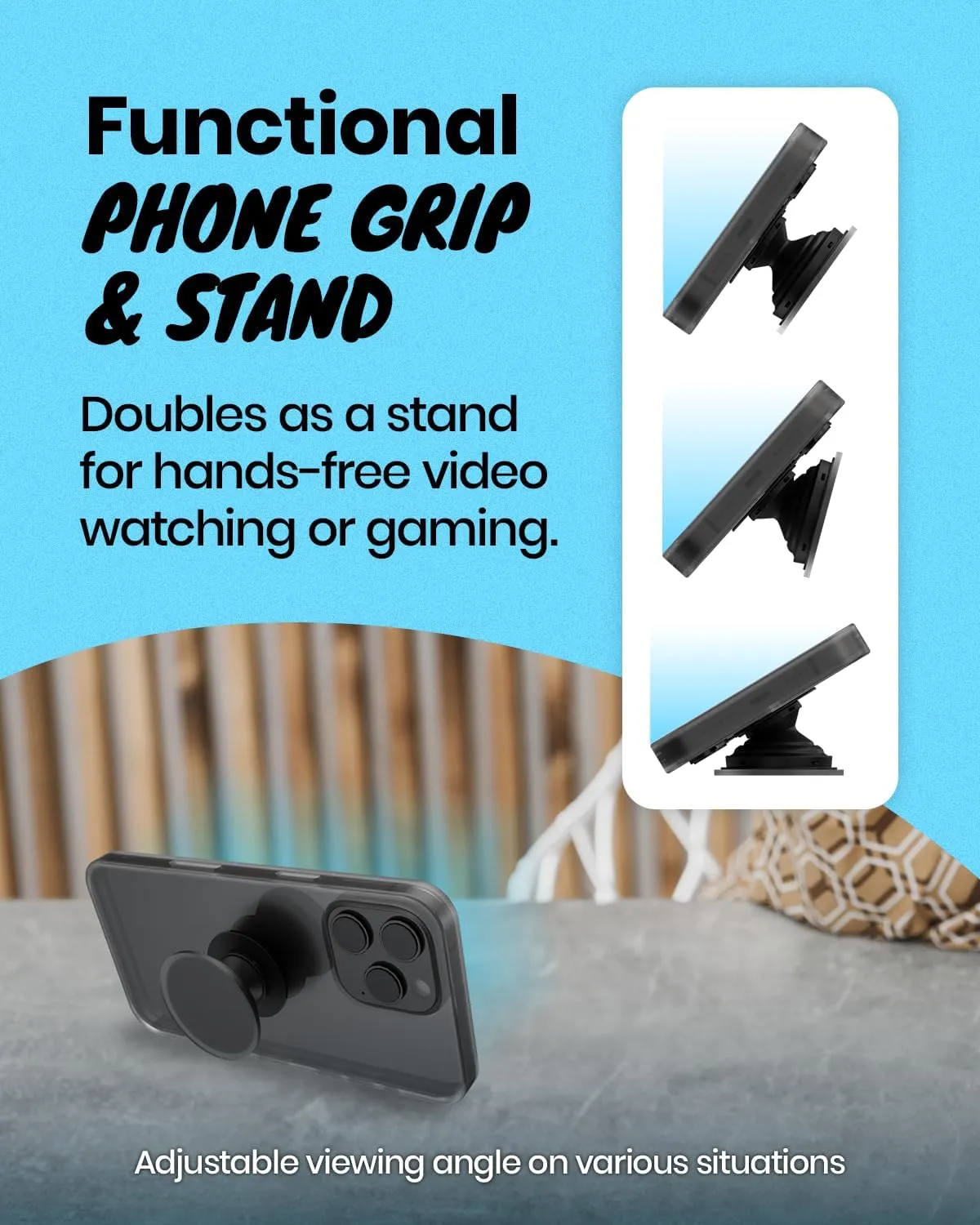 OnTheGrip Cute Natural Seashell Design Round Shape Collapsible Mobile Phone Grip Stand Holder for Smartphone Tablet Cell Phone Accessory (Crme)