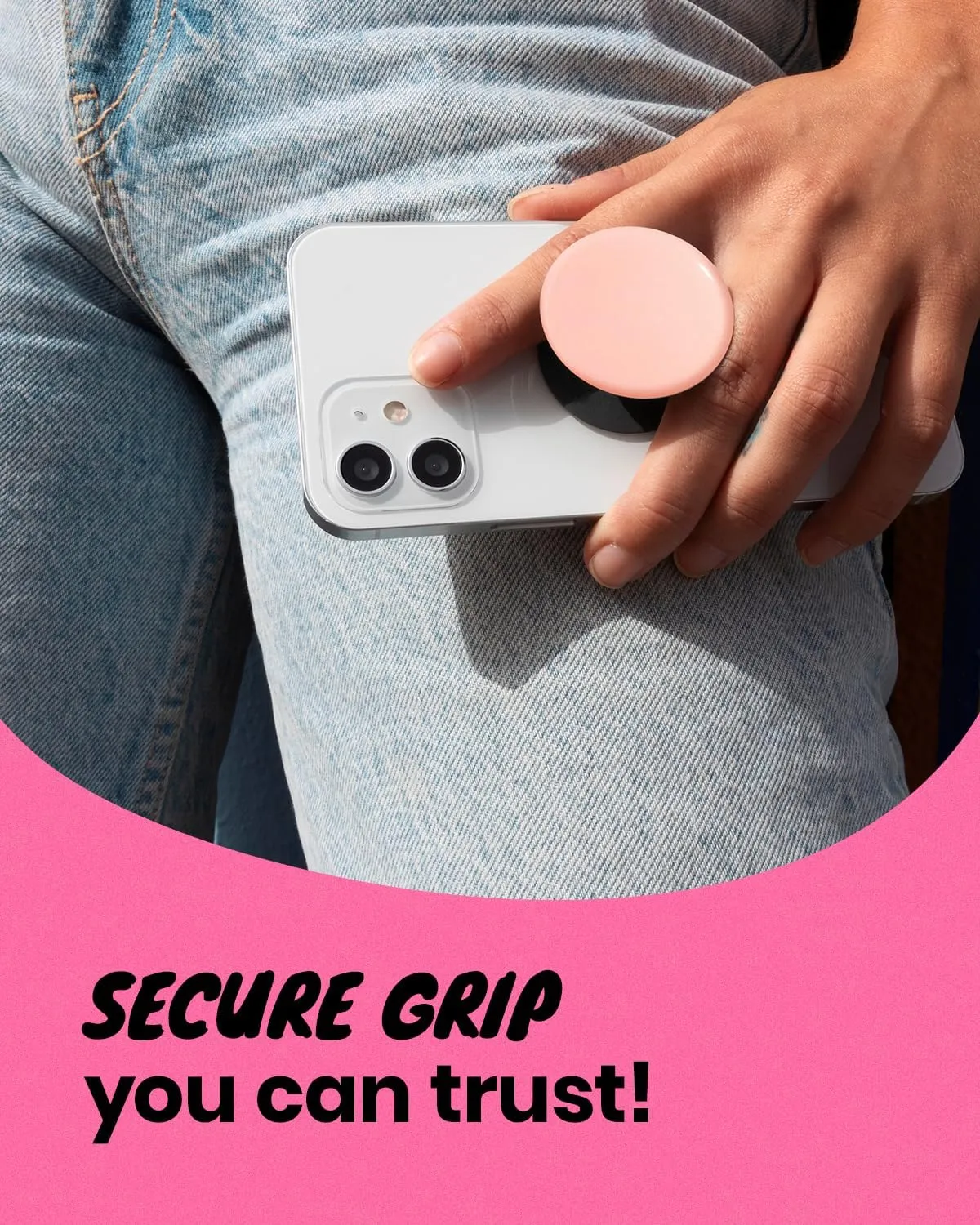 OnTheGrip Cute Natural Seashell Design Round Shape Collapsible Mobile Phone Grip Stand Holder for Smartphone Tablet Cell Phone Accessory (Crme)