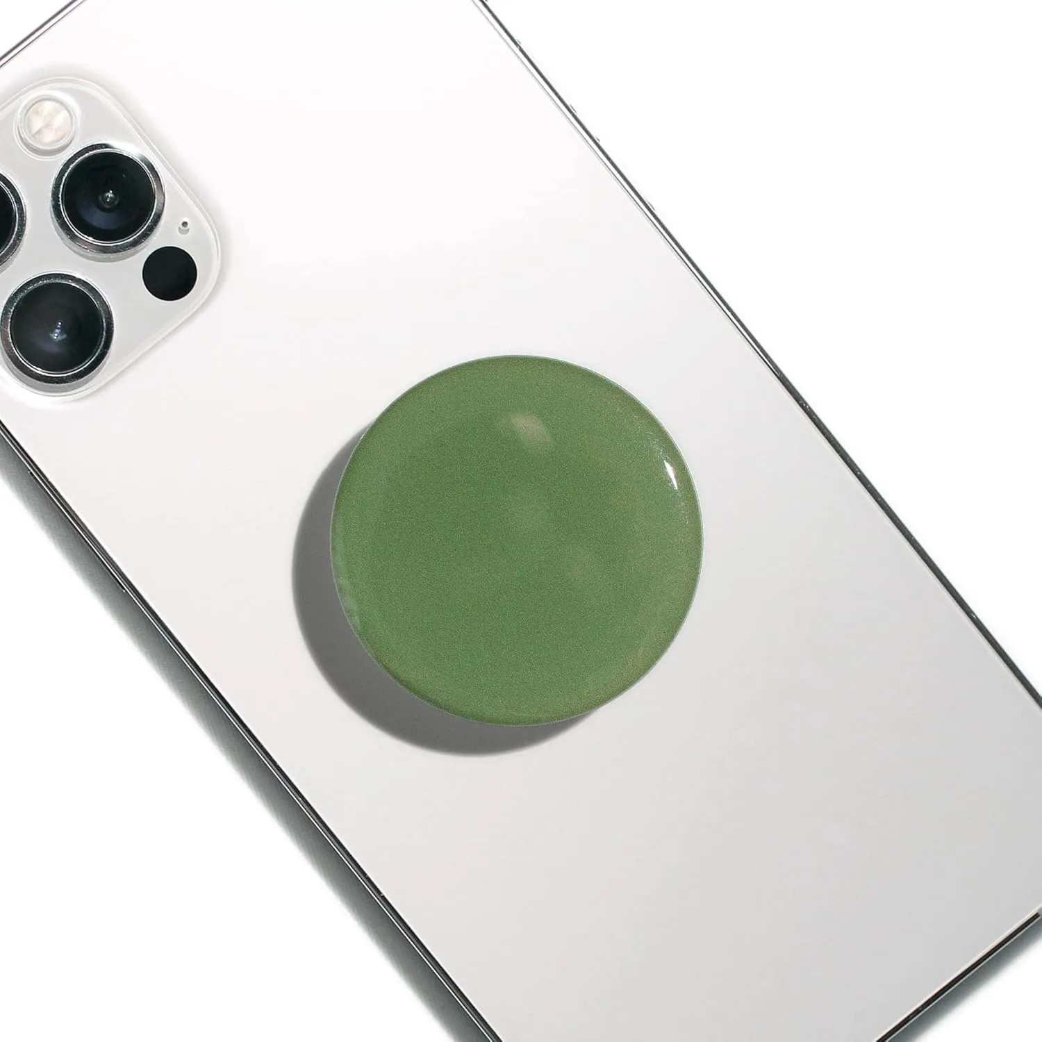 OnTheGrip Cute Solid Macaron Color Round Shape Collapsible Mobile Phone Grip Stand Holder for Smartphone Tablet Cell Phone Accessory (Jade Green)