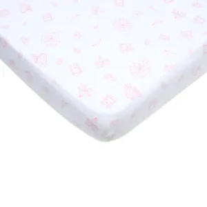 Organic Cotton Fitted Cot Sheet  Carnival Pink