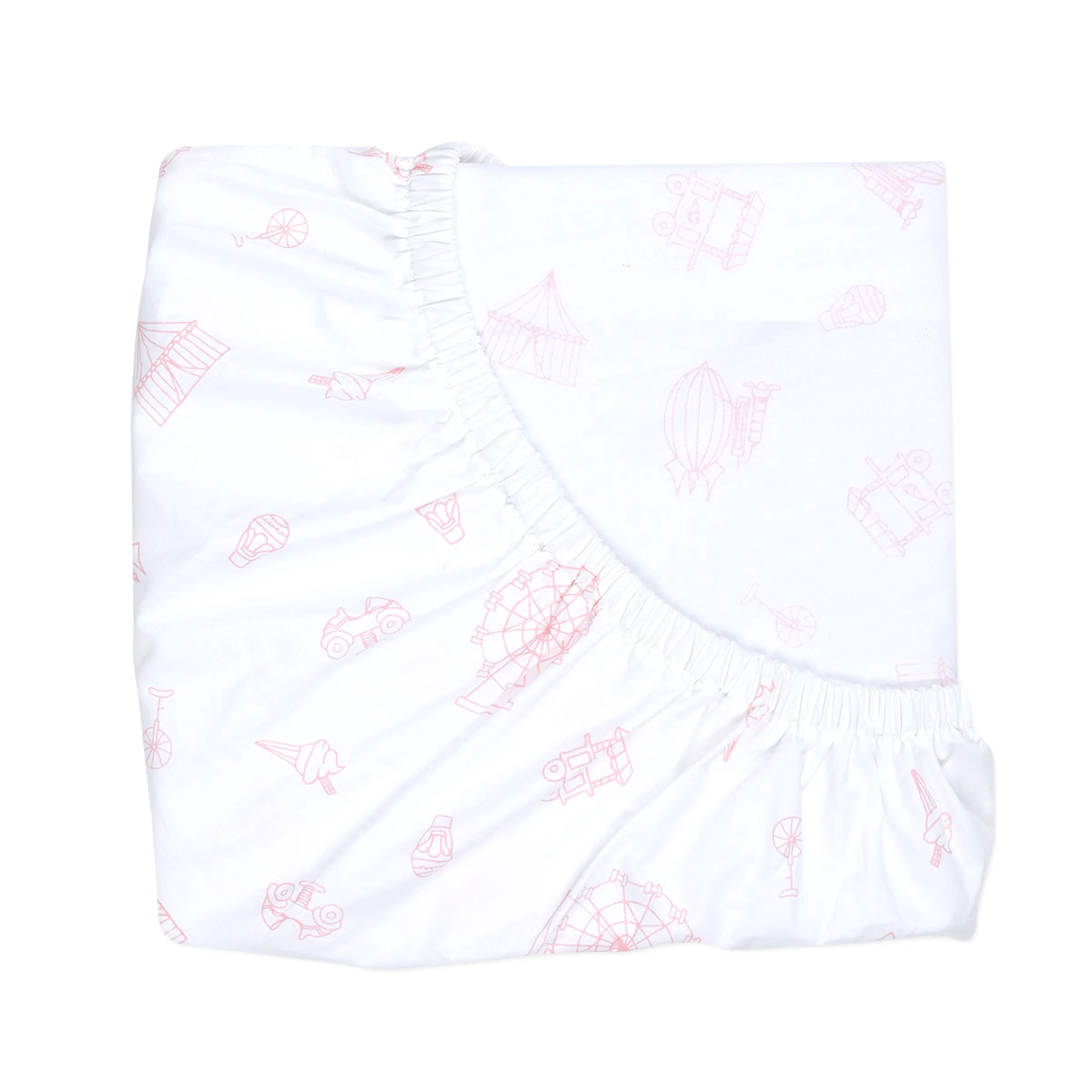 Organic Cotton Fitted Cot Sheet  Carnival Pink