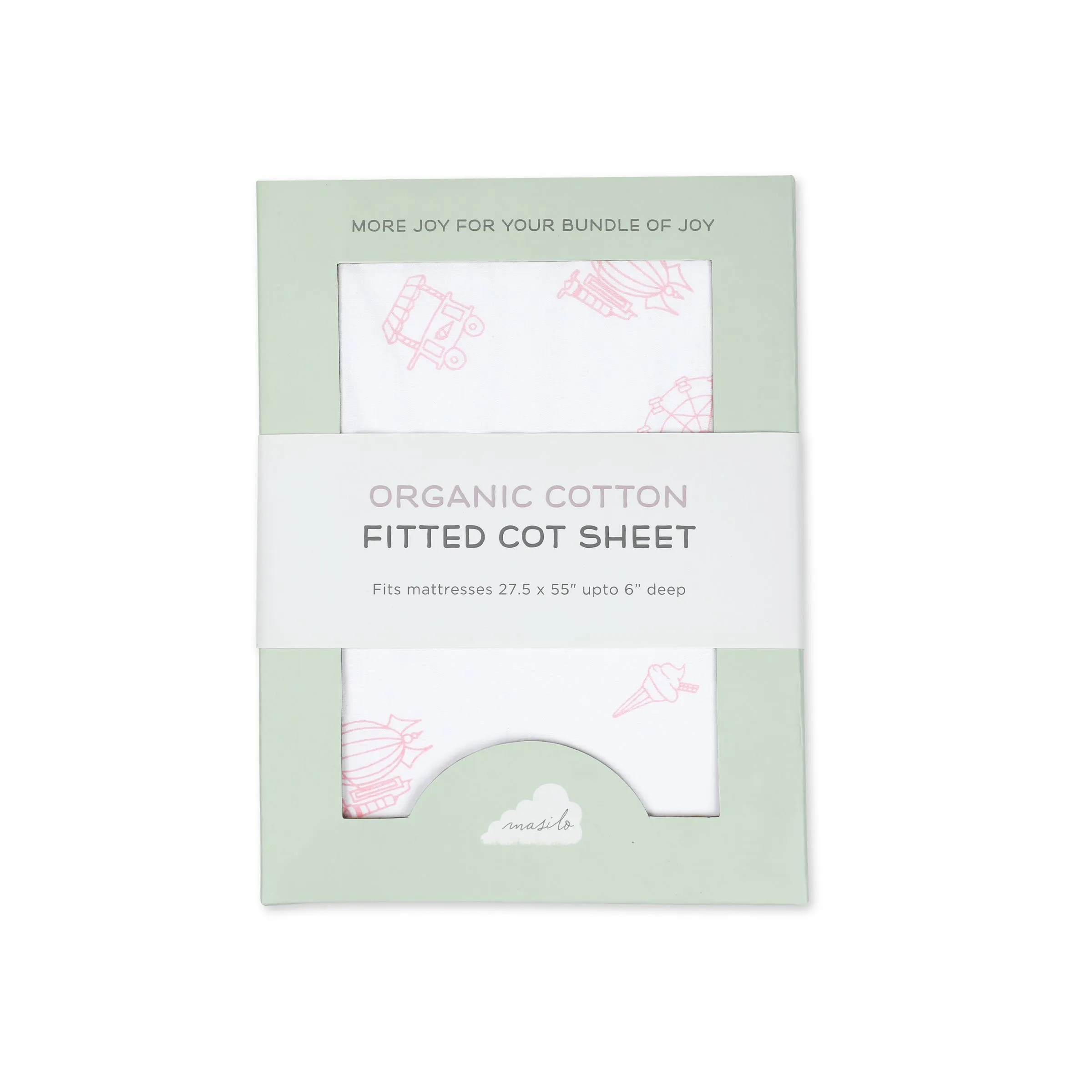 Organic Cotton Fitted Cot Sheet  Carnival Pink