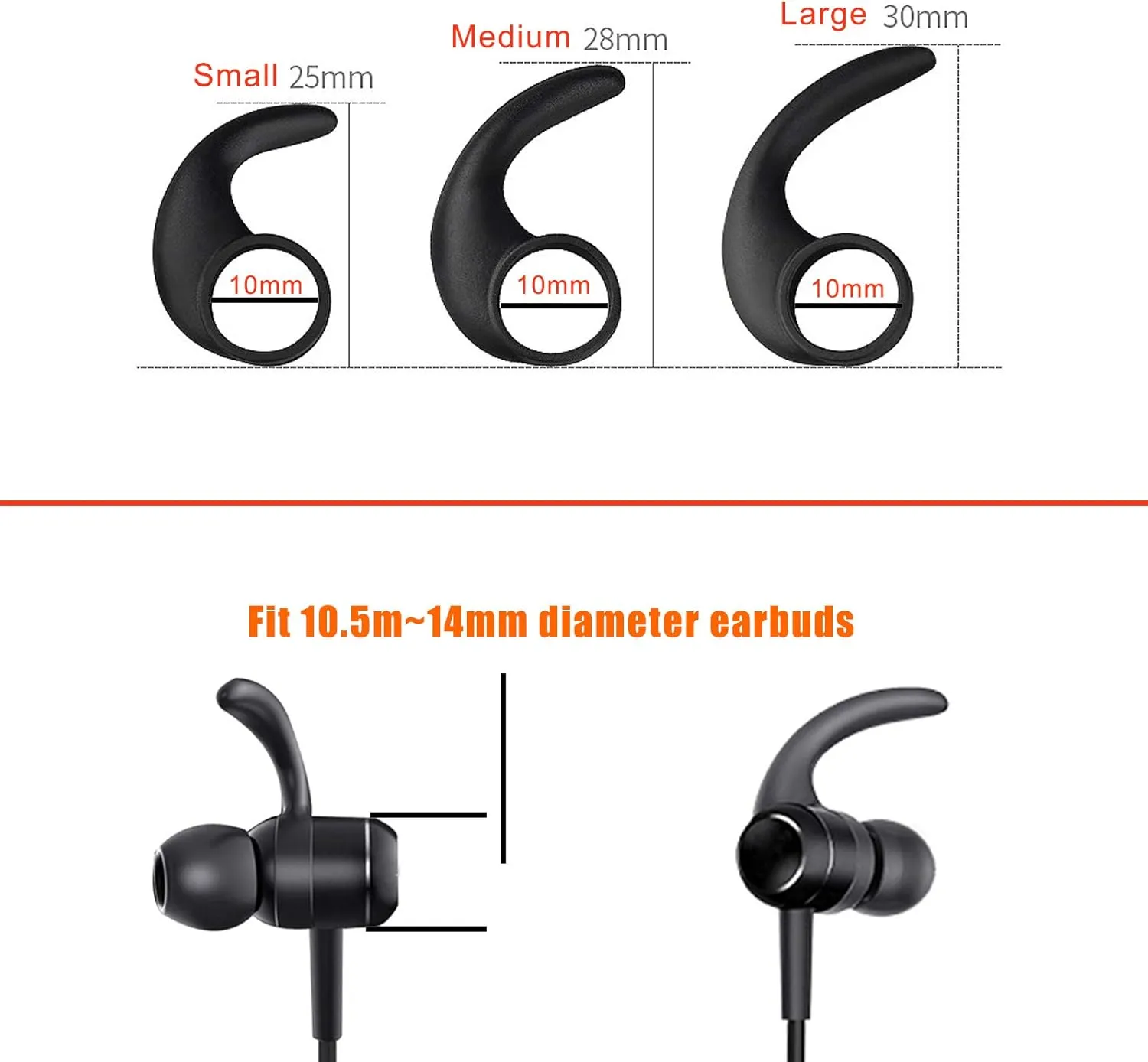Pack: 3 Pairs (LMS) Ear Wing Tips Silicone Hooks Replacement Fins, 3 Pairs (LMS) Eartips Replacement Buds for in-Ear Sport Earphone, 2 Pcs 360 Cord Clips, for Jaybird X4 X3 X2 X More
