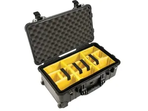 Pelican 1510 Carry On Case with Yellow Divider Set (Black)