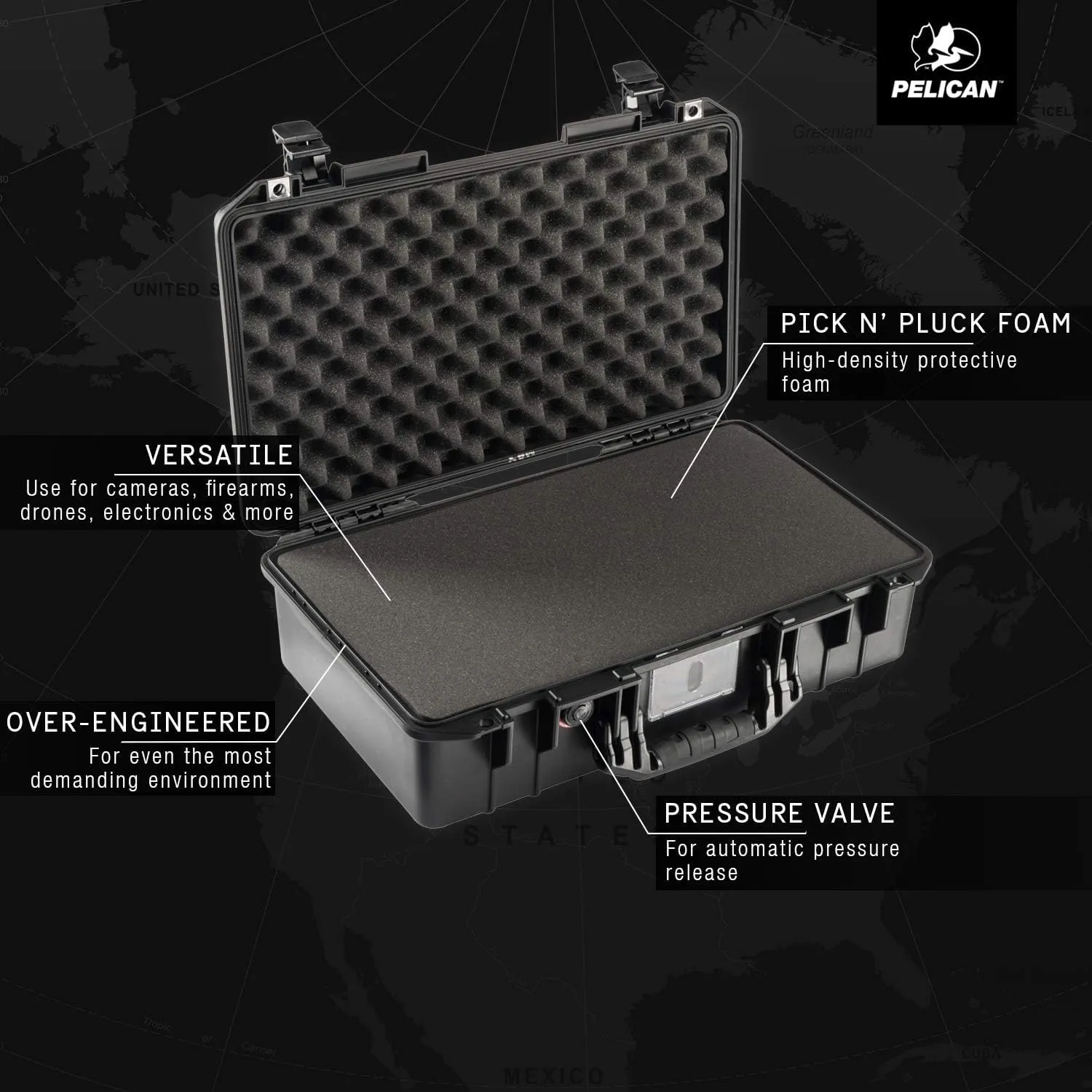 Pelican Air 1525 Case With Foam (Black)