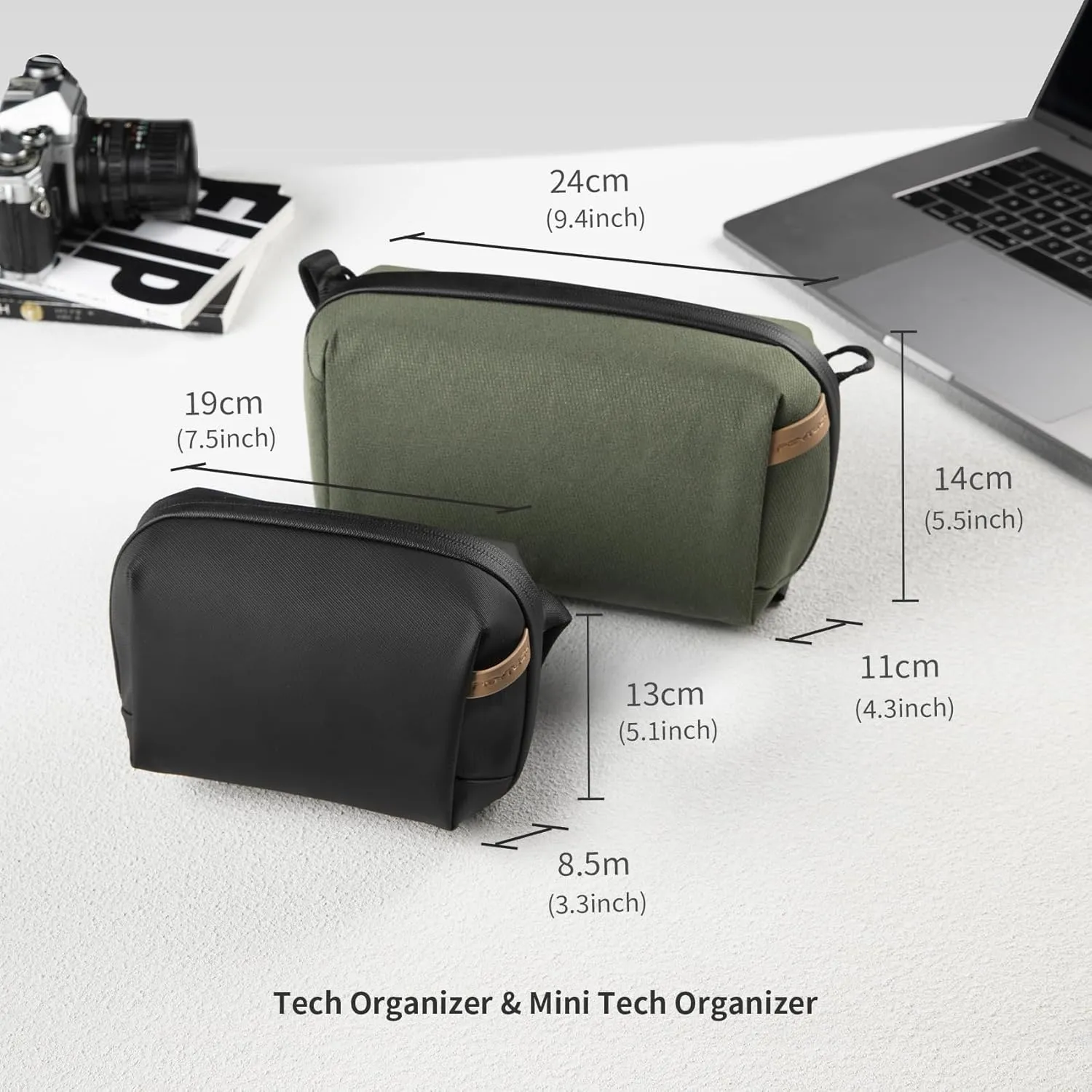 PGYTECH Travel Tech Organizer, Waterproof Tech Pouch, Electronics Accessories Organizer Travel Carrying Case, Organizer Bag for Cables, Cord, Phone Batteries, Charger,Photography SD Card, Black